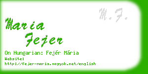maria fejer business card